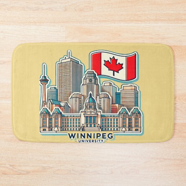Item preview, Minimalist 3D Retro Outline Illustration of Winnipeg University, Canada,  designed and sold by PaintMeWorld.