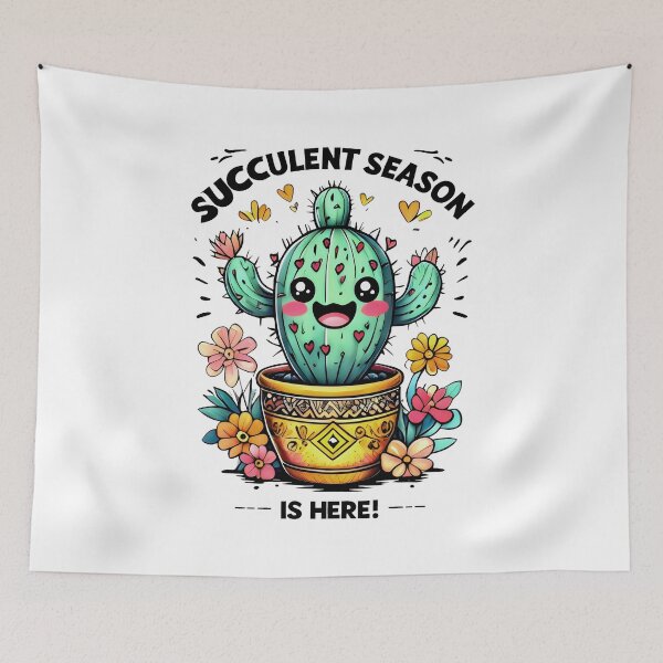 Item preview, Succulent Season Is Here! Blooming Cactus In Spring Colors designed and sold by SplashTastic.
