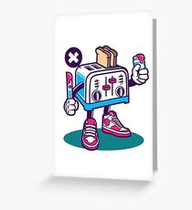 Toaster Cartoon Character Greeting Card