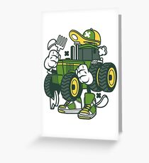 Tractor Cartoon Character Greeting Card