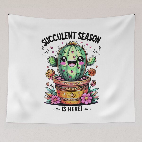Item preview, Succulent Season Is Here Joyful Cactus Blooms in Spring designed and sold by SplashTastic.