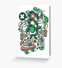 Street Light Cartoon Character Greeting Card