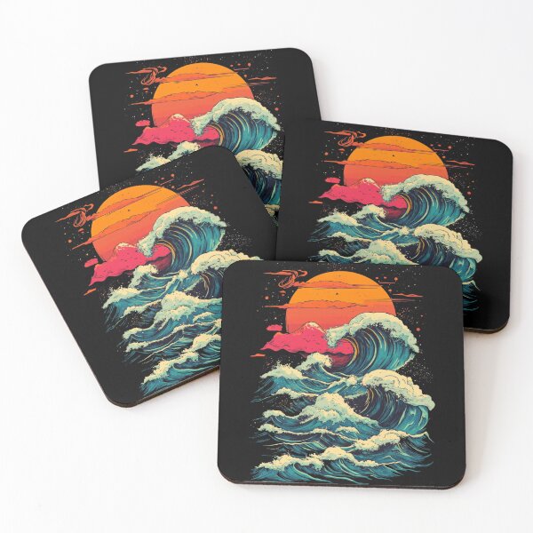 Item preview, Retro Ocean Waves and Sunset – Bold Surf Art designed and sold by VividCore.