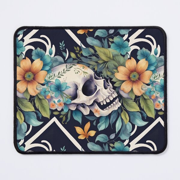 Item preview, Skull and Flowers Pattern designed and sold by Domo-Design.