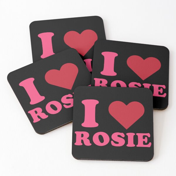 Item preview, I Love Rosie Pink and Red Heart Typography Design designed and sold by FamousArtDesign.