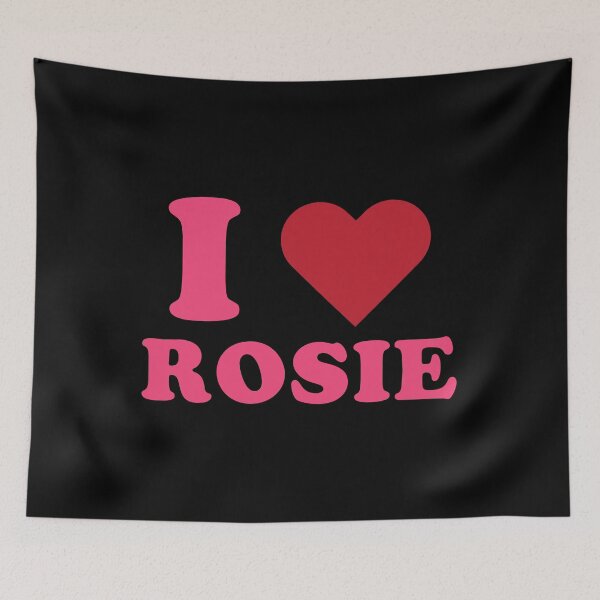 Item preview, I Love Rosie Pink and Red Heart Typography Design designed and sold by FamousArtDesign.