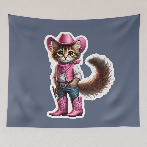 Item preview, Cowboy Kitty in Pink designed and sold by GrahamBaxter.