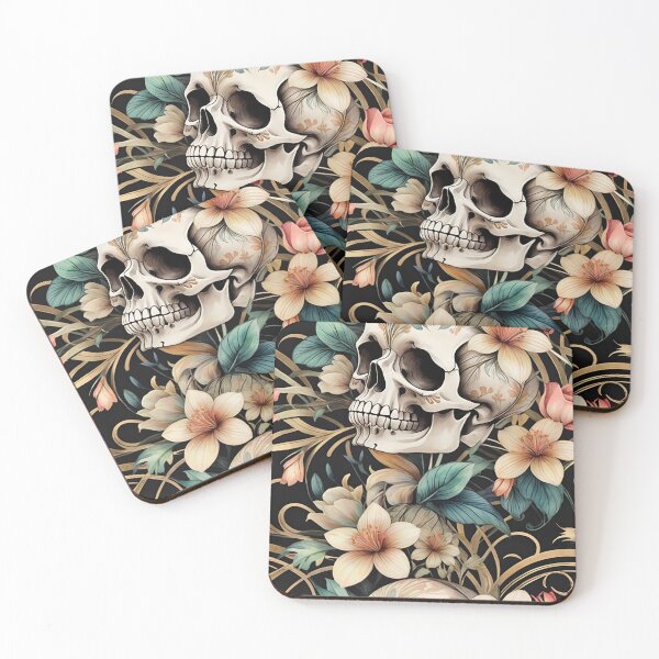 Item preview, Skull and Flowers Pattern 5 designed and sold by Domo-Design.