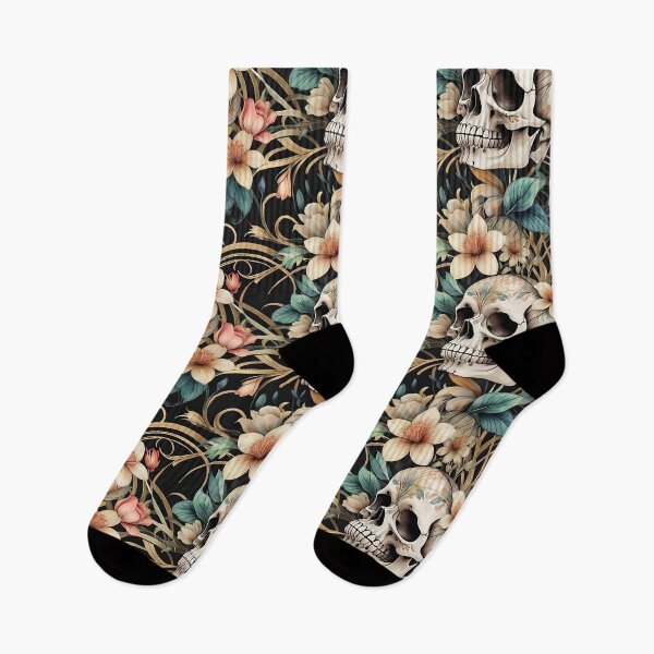 Item preview, Skull and Flowers Pattern 5 designed and sold by Domo-Design.