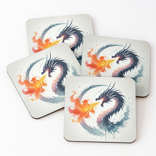 Item preview, Fierce dragon breathing fire, showcasing its powerful presence designed and sold by Giuseppe Cammino.