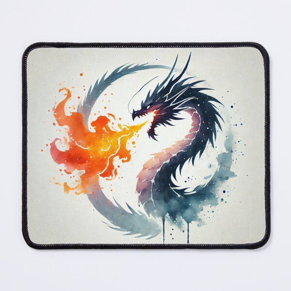 Item preview, Fierce dragon breathing fire, showcasing its powerful presence designed and sold by Giuseppe Cammino.