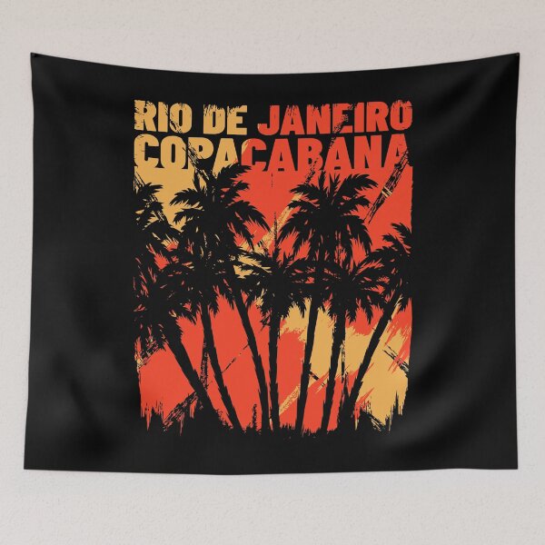 Artikelvorschau, Rio de Janeiro Copacabana Surfen im Retro-Design entworfen und verkauft von TheDiveShirt.