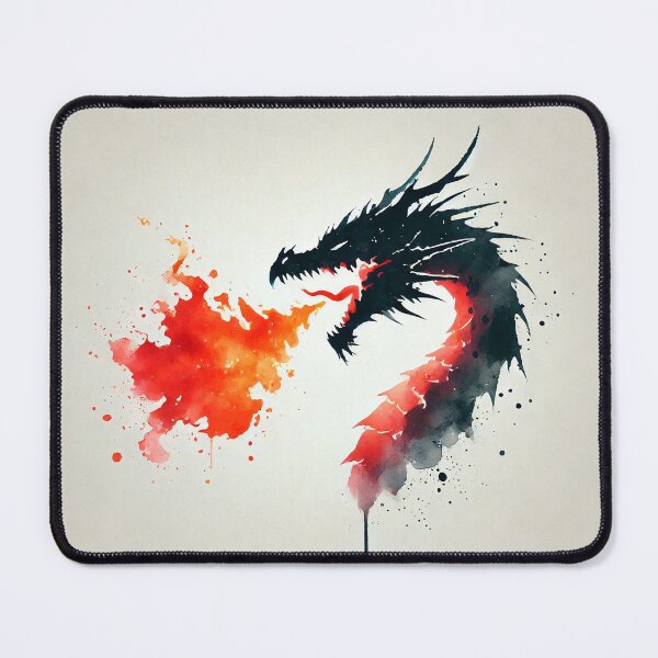 Item preview, Fierce dragon breathing fire, showcasing its powerful presence designed and sold by Giuseppe Cammino.