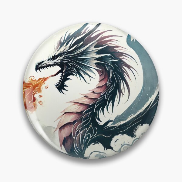 Item preview, Fierce dragon breathing fire, showcasing its powerful presence designed and sold by Giuseppe Cammino.