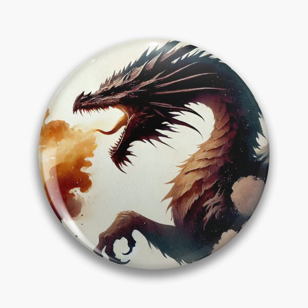 Item preview, Fierce dragon breathing fire, showcasing its powerful presence designed and sold by Giuseppe Cammino.