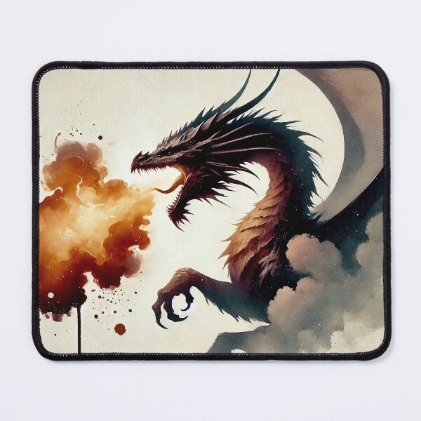 Item preview, Fierce dragon breathing fire, showcasing its powerful presence designed and sold by Giuseppe Cammino.
