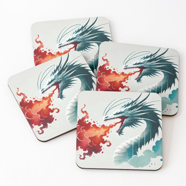 Item preview, Fierce dragon breathing fire, showcasing its powerful presence designed and sold by Giuseppe Cammino.