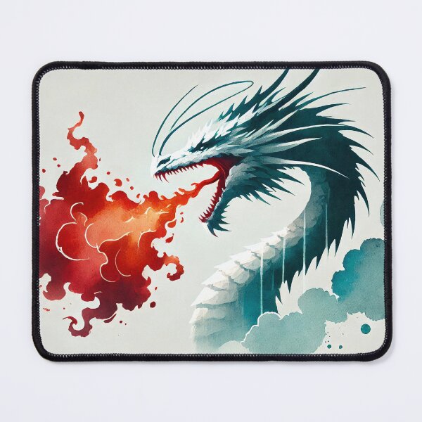 Item preview, Fierce dragon breathing fire, showcasing its powerful presence designed and sold by Giuseppe Cammino.