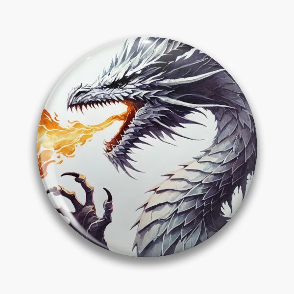 Item preview, Fierce dragon breathing fire, showcasing its powerful presence designed and sold by Giuseppe Cammino.