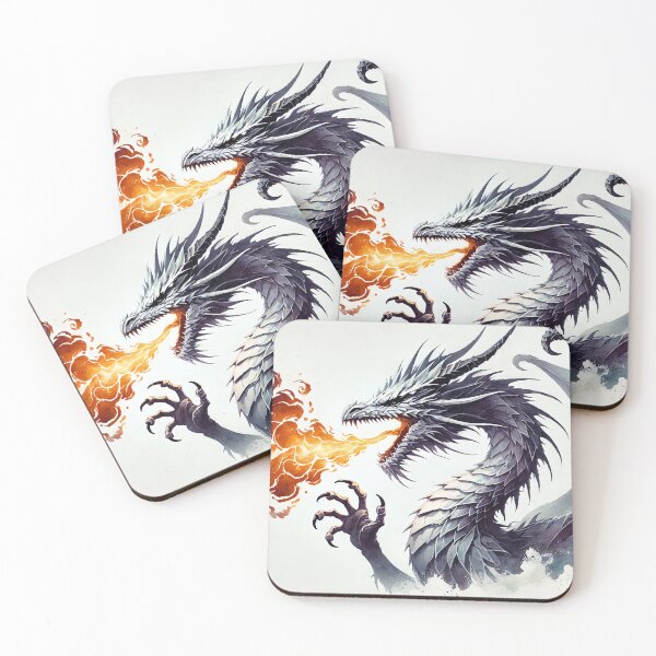 Item preview, Fierce dragon breathing fire, showcasing its powerful presence designed and sold by Giuseppe Cammino.