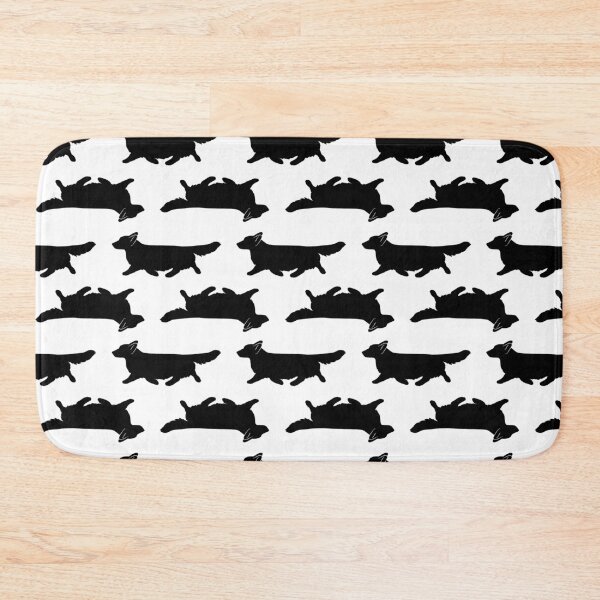 Item preview, Cardigan Welsh Corgi Silhouettes in Black and white designed and sold by Spinyflowerart.
