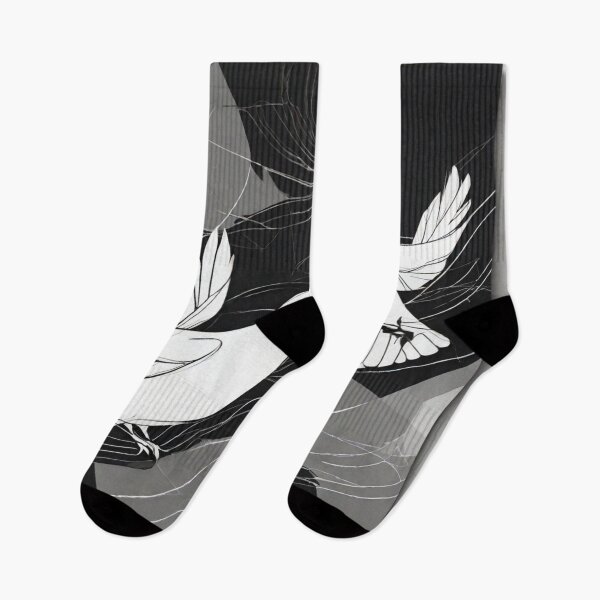 Item preview, Monochrome Harmony – Doves in Flight designed and sold by WildStroke.