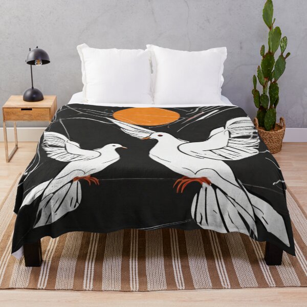 Item preview, Peaceful Serenity – Minimalist Doves with Sunset Glow designed and sold by WildStroke.