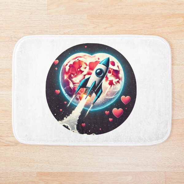 Item preview, Valentine's Day Rocket Launch with Heart Planet designed and sold by inktok.