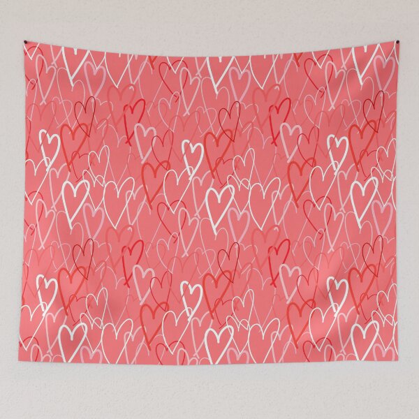 Item preview, Hearts valentines day cute sweet love pink red white designed and sold by Nicola-Rowe.