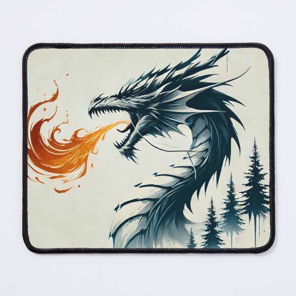 Item preview, Fierce dragon breathing fire, showcasing its powerful presence designed and sold by Giuseppe Cammino.