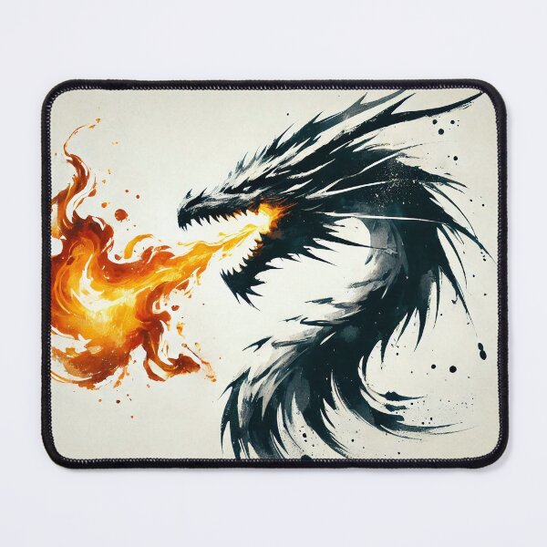 Item preview, Fierce dragon breathing fire, showcasing its powerful presence designed and sold by Giuseppe Cammino.
