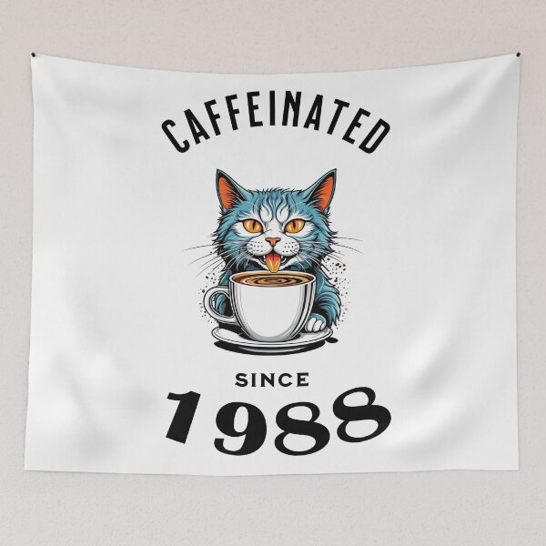 Item preview, Cat Caffeinated Since 1988 designed and sold by LegendaryDesigns.