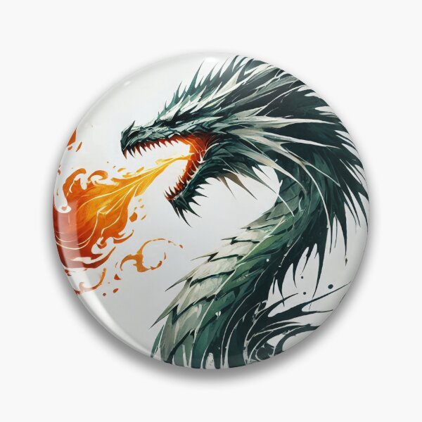 Item preview, Fierce dragon breathing fire, showcasing its powerful presence designed and sold by Giuseppe Cammino.