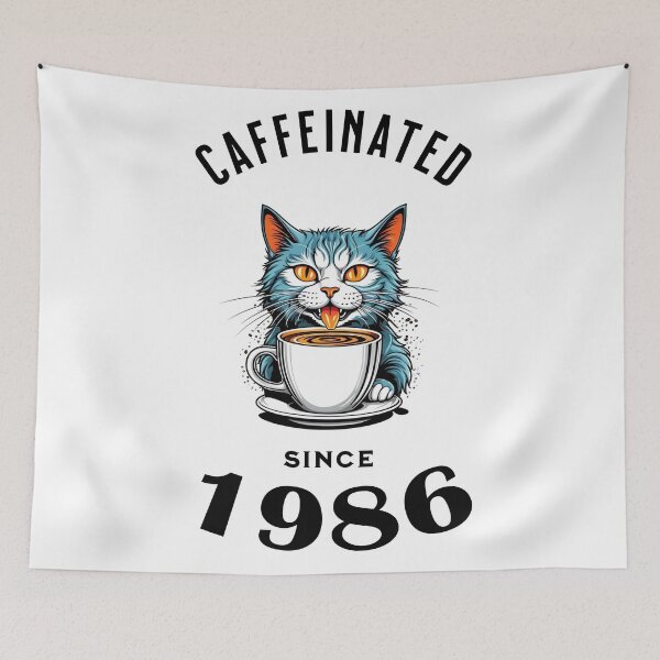 Item preview, Cat Caffeinated Since 1986 designed and sold by LegendaryDesigns.