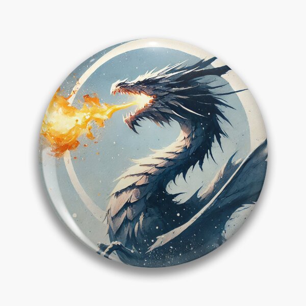 Item preview, Fierce dragon breathing fire, showcasing its powerful presence designed and sold by Giuseppe Cammino.