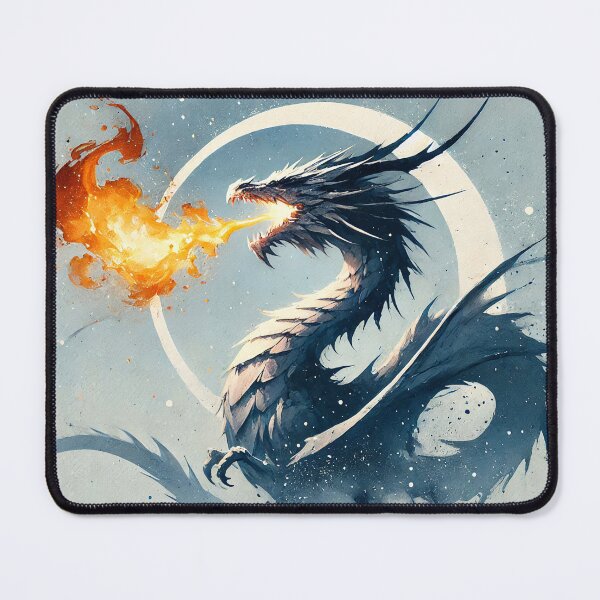 Item preview, Fierce dragon breathing fire, showcasing its powerful presence designed and sold by Giuseppe Cammino.