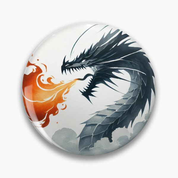 Item preview, Fierce dragon breathing fire, showcasing its powerful presence designed and sold by Giuseppe Cammino.
