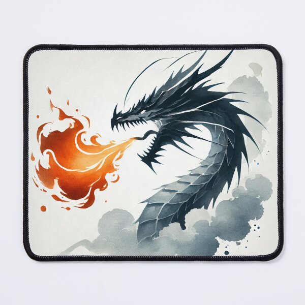Item preview, Fierce dragon breathing fire, showcasing its powerful presence designed and sold by Giuseppe Cammino.
