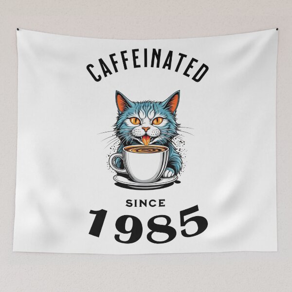 Item preview, Cat Caffeinated Since 1985 designed and sold by LegendaryDesigns.