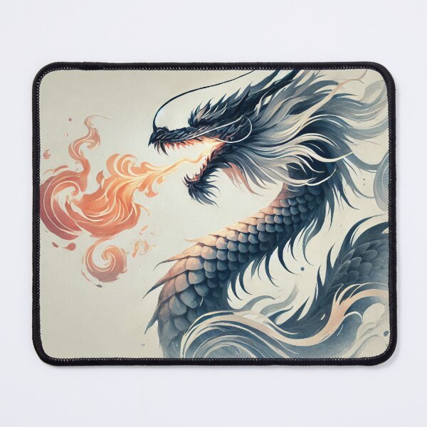 Item preview, Fierce dragon breathing fire, showcasing its powerful presence designed and sold by Giuseppe Cammino.
