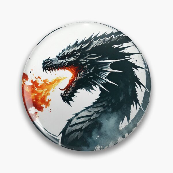 Item preview, Fierce dragon breathing fire, showcasing its powerful presence designed and sold by Giuseppe Cammino.