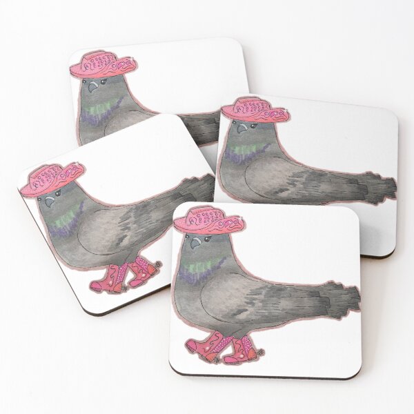 Item preview, pink cowboy pigeon designed and sold by PretyChepPigins.