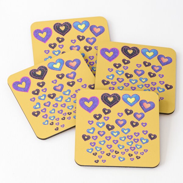 Item preview, Flying Color Hearts Valentines Day Patters designed and sold by The Art of Kkatarynka.