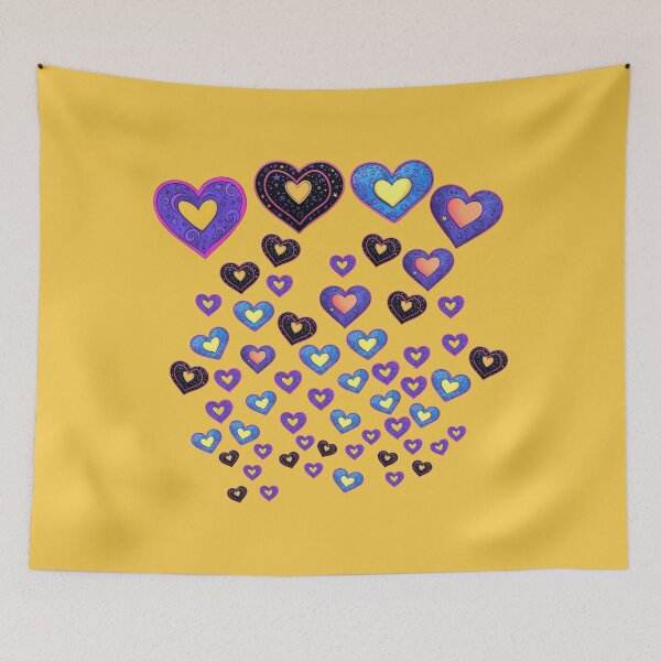 Item preview, Flying Color Hearts Valentines Day Patters designed and sold by The Art of Kkatarynka.