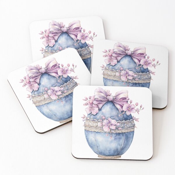 Item preview, Decorative egg with purple flowers and ribbon in soft blue tones for spring celebration designed and sold by Anastasiia Yurevych.