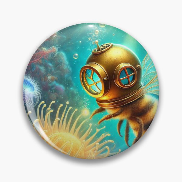 Item preview, Bee in a diving helmet designed and sold by DamioPolArt.