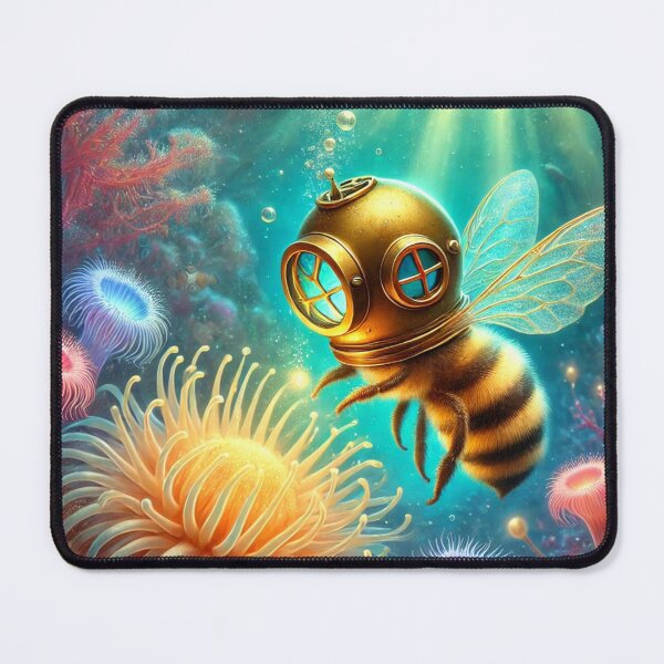 Item preview, Bee in a diving helmet designed and sold by DamioPolArt.