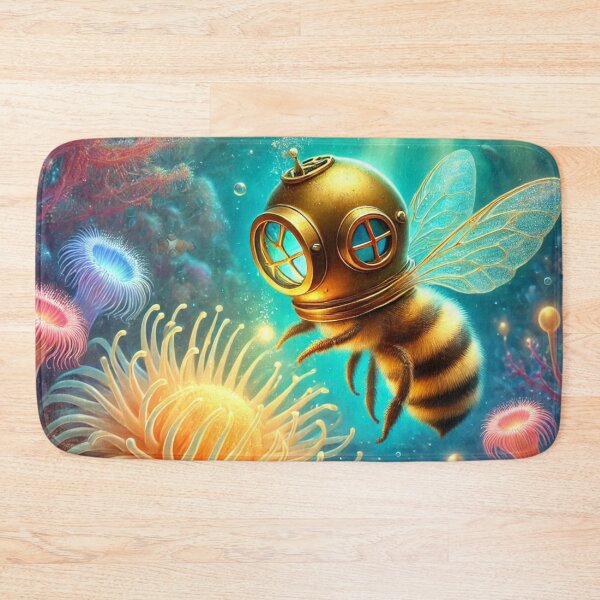 Item preview, Bee in a diving helmet designed and sold by DamioPolArt.