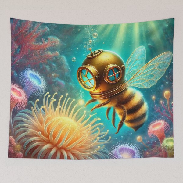 Item preview, Bee in a diving helmet designed and sold by DamioPolArt.