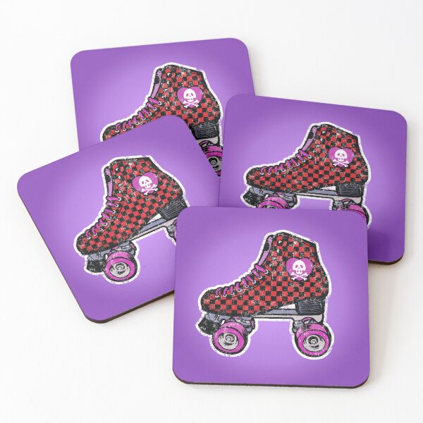 Item preview, Skull red roller skates designed and sold by Toomuchfun.